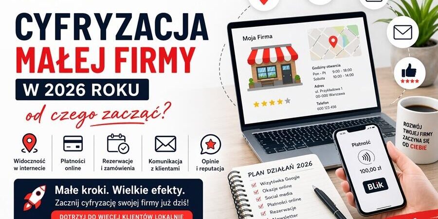 Cyfryzacja małej firmy w 2026 roku – jak zacząć i zwiększyć widoczność biznesu online